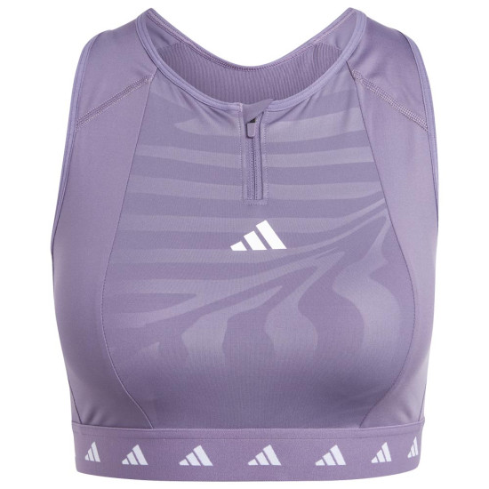 Adidas Γυναικείο μπουστάκι Powerimpact Medium-Support Techfit High-Neck Zip Bra